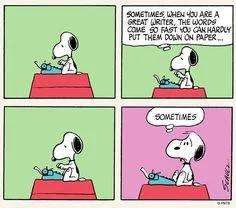 Snoopy has writer's block